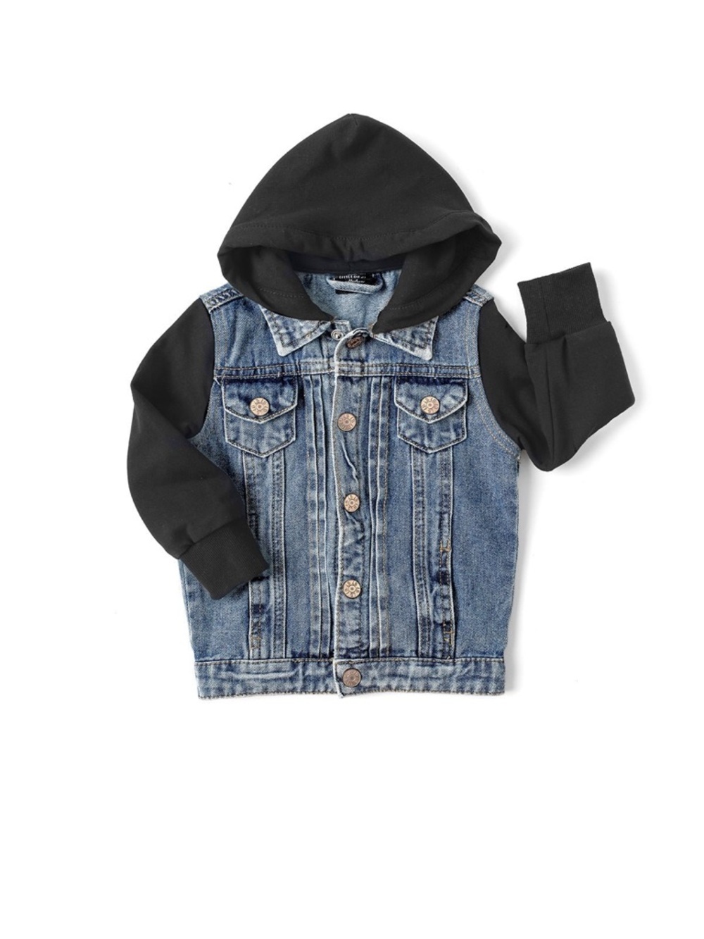Little Bipsy HOODED DENIM JACKET - BLACK - 3T